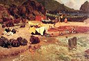 Albert Bierstadt Fishing Boats at Capri oil painting